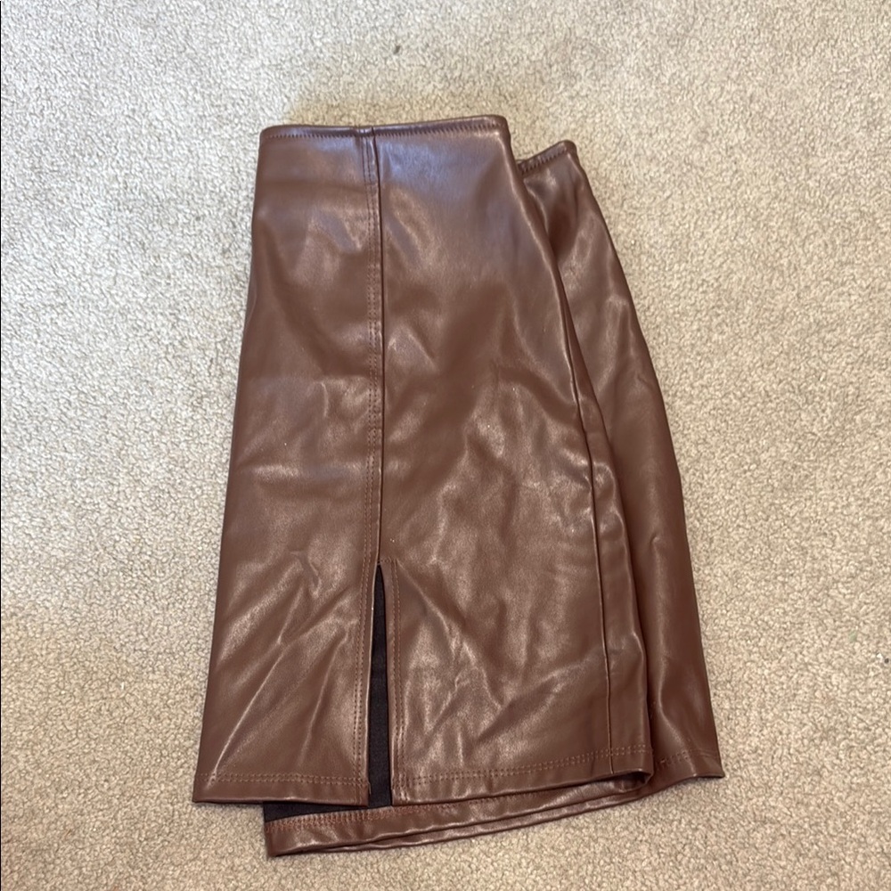 pacsun Brown Leather Skirt
